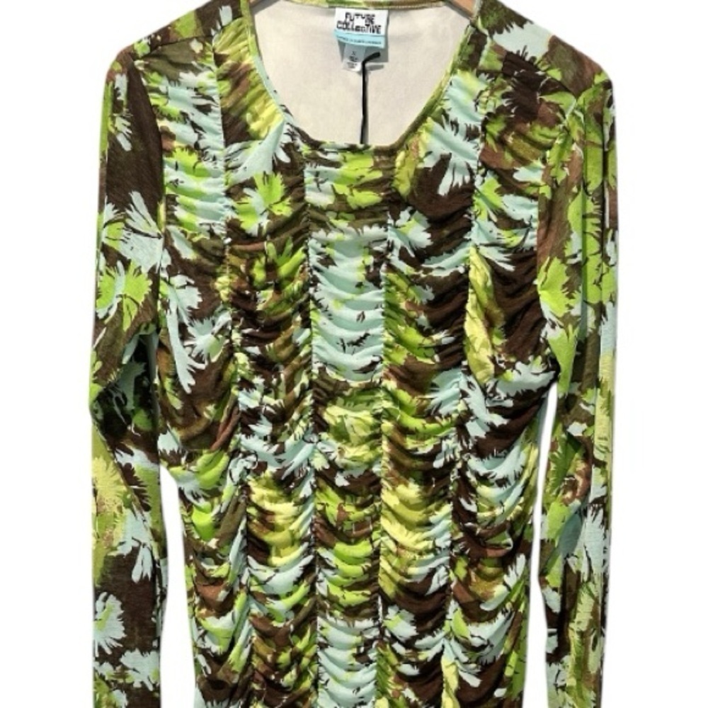 Future Collection Green Floral BodyCon Mini Dress - Picture 3 of 13
